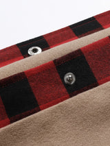 Plaid Trim Long Sleeve Jacket - V.I.P Digital Presence