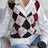 Plaid V-Neck Sweater Vest - V.I.P Digital Presence