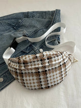 Plaid Wide Strap Crossbody Bag - V.I.P Digital Presence