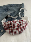 Plaid Wide Strap Crossbody Bag - V.I.P Digital Presence