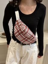Plaid Wide Strap Crossbody Bag - V.I.P Digital Presence