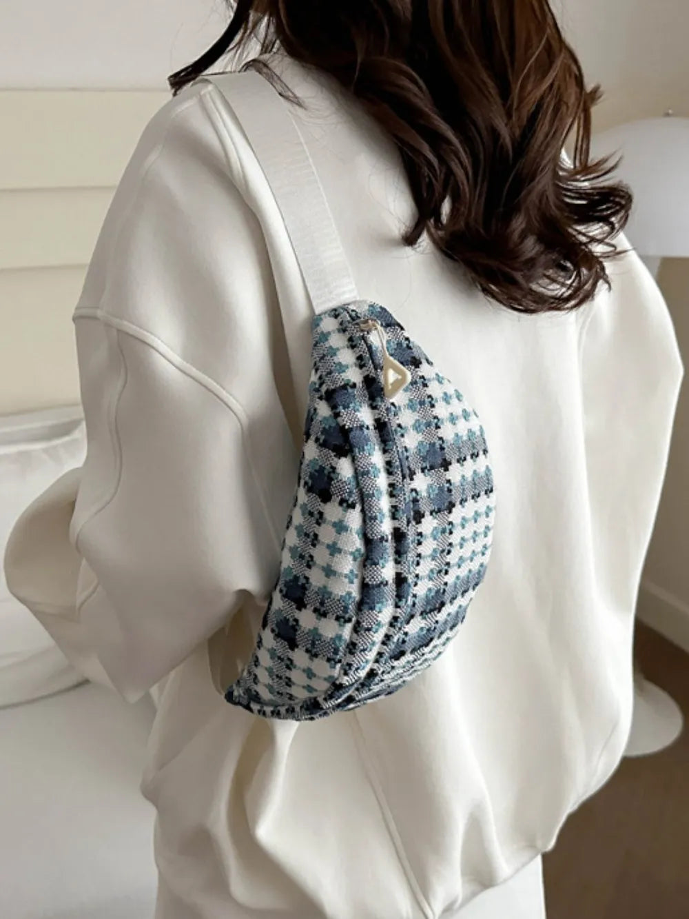 Plaid Wide Strap Crossbody Bag - V.I.P Digital Presence