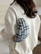 Plaid Wide Strap Crossbody Bag - V.I.P Digital Presence