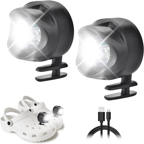 Plastic Rechargeable Headlights for Croc Hole Shoe Light Camping Footstep Shoe Light - V.I.P Digital Presence