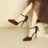 Platform Pointed Toe Ankle Strap Stiletto Pumps - V.I.P Digital Presence