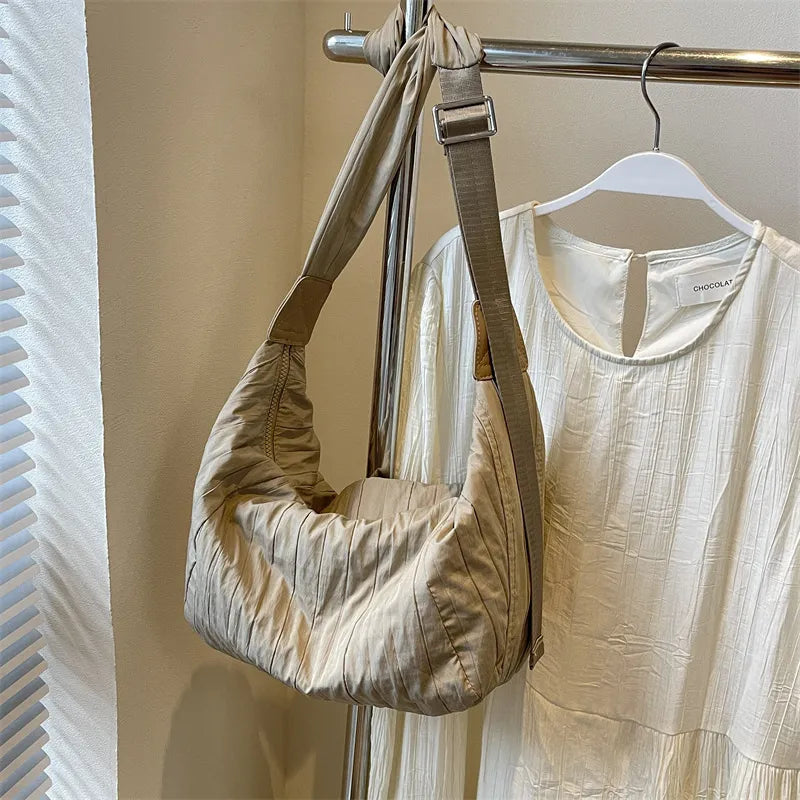 Pleated Dumpling Crossbody Bag - V.I.P Digital Presence