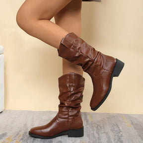 Pleated Pull-On Western Cowboy Boots - V.I.P Digital Presence