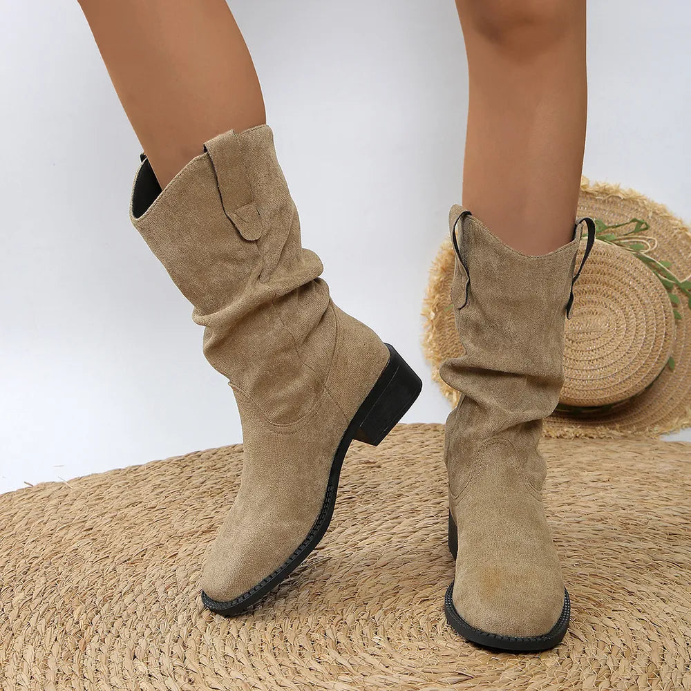 Pleated Pull-On Western Cowboy Boots - V.I.P Digital Presence