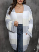 Plus Size Open Front Long Sleeve Cardigan - V.I.P Digital Presence