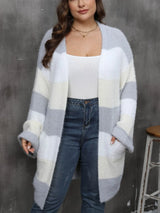 Plus Size Open Front Long Sleeve Cardigan - V.I.P Digital Presence