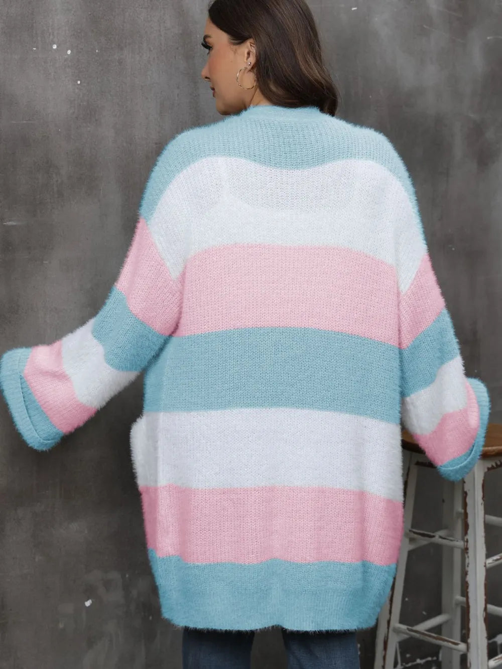 Plus Size Open Front Long Sleeve Cardigan - V.I.P Digital Presence