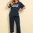 Plus Size PEACE FOREVER Short Sleeve Top and Pants Set - V.I.P Digital Presence