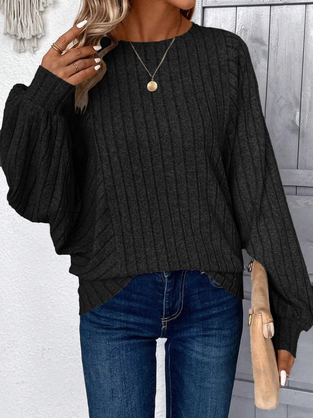 Plus Size Round Neck Batwing Sleeve T-Shirt - V.I.P Digital Presence