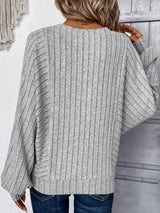 Plus Size Round Neck Batwing Sleeve T-Shirt - V.I.P Digital Presence