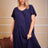 Plus Size Round Neck Short Sleeve Lounge Dress - V.I.P Digital Presence