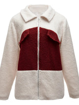 Plush Contrast Zip Up Coat - V.I.P Digital Presence