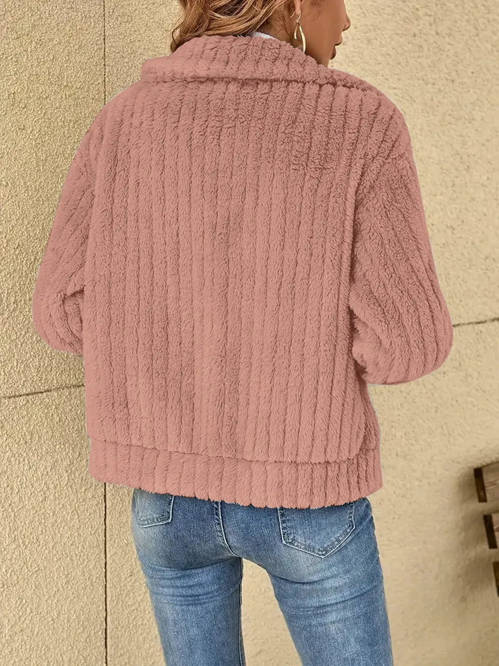 Plush Zip Up Long Sleeve Jacket - V.I.P Digital Presence