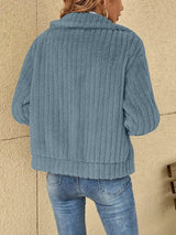 Plush Zip Up Long Sleeve Jacket - V.I.P Digital Presence