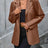Pocketed Button Up Collared Neck Blazer - V.I.P Digital Presence