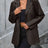 Pocketed Button Up Collared Neck Blazer - V.I.P Digital Presence