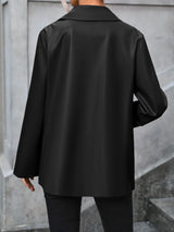 Pocketed Button Up Collared Neck Blazer - V.I.P Digital Presence