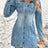 Pocketed Button Up Long Sleeve Denim Dress - V.I.P Digital Presence