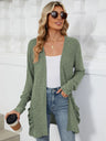 Pocketed Open Front Long Sleeve Cardigan - V.I.P Digital Presence