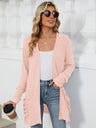 Pocketed Open Front Long Sleeve Cardigan - V.I.P Digital Presence