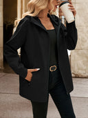 Pocketed Zip Up Hooded Jacket - V.I.P Digital Presence