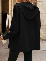 Pocketed Zip Up Hooded Jacket - V.I.P Digital Presence