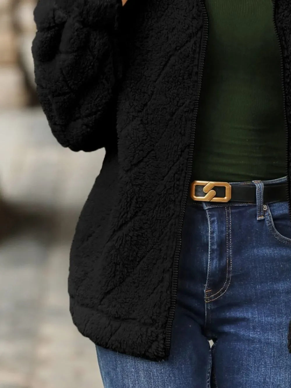 Pocketed Zip Up Jacket - V.I.P Digital Presence