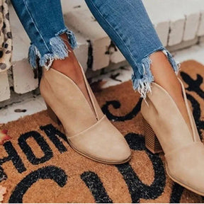 Point Toe Chunky Heeled Ankle Boots - V.I.P Digital Presence