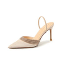 Point Toe Rhinestone Detail Stiletto Pumps - V.I.P Digital Presence
