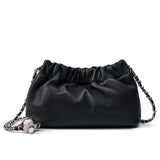 Popular chain women high end cloud pleated bag women bag cowhide shoulder crossbody bag gold ball chain - V.I.P Digital Presence