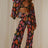 Printed Collared Neck Long Sleeve Top and Pants Lounge Set - V.I.P Digital Presence