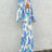 Printed Collared Neck Long Sleeve Top and Pants Lounge Set - V.I.P Digital Presence