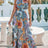 Printed Halter Neck Maxi Dress - V.I.P Digital Presence