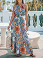 Printed Halter Neck Maxi Dress - V.I.P Digital Presence