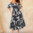 Printed Off-Shoulder Balloon Sleeve Dress - V.I.P Digital Presence