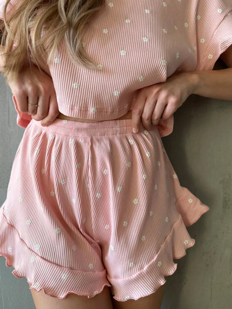 Printed Round Neck Top and Shorts Set - V.I.P Digital Presence