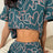 Printed Round Neck Top and Shorts Set - V.I.P Digital Presence