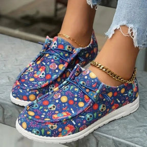 Printed Round Toe Flat Slip-Ons - V.I.P Digital Presence