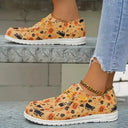 Printed Round Toe Flat Slip-Ons - V.I.P Digital Presence
