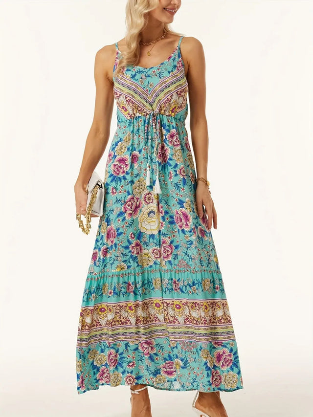 Printed Scoop Neck Dress - V.I.P Digital Presence