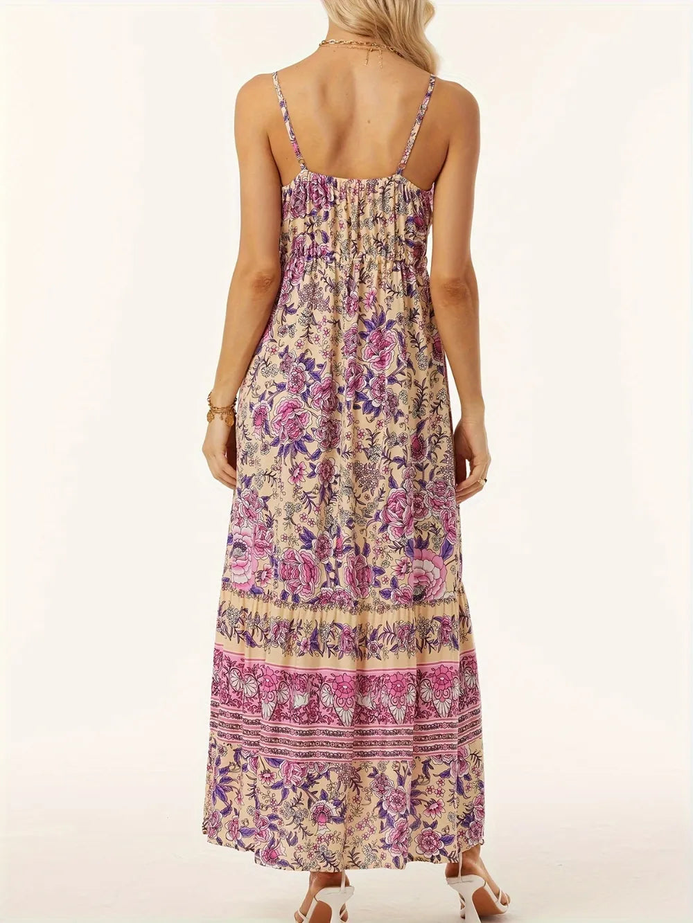 Printed Scoop Neck Dress - V.I.P Digital Presence