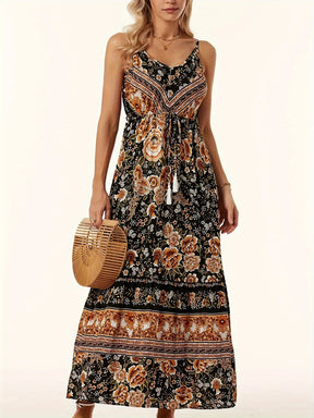 Printed Scoop Neck Dress - V.I.P Digital Presence