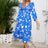 Printed Surplice Long Sleeve Midi Dress - V.I.P Digital Presence