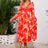 Printed Surplice Long Sleeve Midi Dress - V.I.P Digital Presence