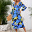 Printed Surplice Long Sleeve Midi Dress - V.I.P Digital Presence