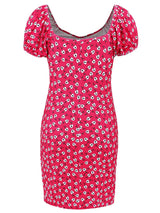 Printed V-Neck Short Sleeve Mini Dress - V.I.P Digital Presence